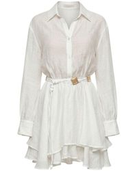 Monlicia - Alora Tencel Mini Shirt Dress - Lyst