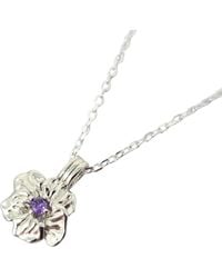 Harfi - Amethyst February Birthstone Birthflower Sterling Pendant Necklace - Lyst