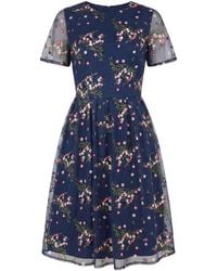 Yumi' - Embroidered Floral Mesh Prom Dress - Lyst