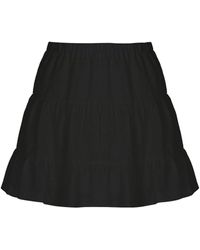 Nocturne - Tiered Mini Linen Skirt - Lyst