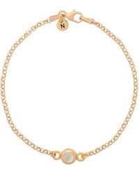 Nellou Jewellery - Moonstone Birthstone Gem Dot Bracelet Plated Sterling - Lyst