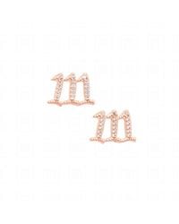 Seven Saints - One One One Angel Number Manifestation Stud Earrings, Topaz - Lyst