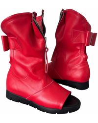 Adrenaline Fashion - Handcrafted Leather Open-Toe Ankle Boots With Zipper – Genuine Leather Designer Handmade Boots - Lyst