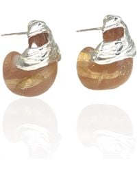 Bio-Trimmings - Neutrals Galvani Rose Bio-Gem Hoops - Lyst