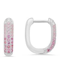 Kylie Harper - Sterling Ombre Pave Hoop Earrings - Lyst