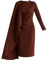 Paisie - Asymmetrical Cape Sleeve Lyocell Jersey Midi Dress - Lyst