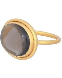 Opium Jewels - Orbit Ring With Cabochon Smoky Topaz - Lyst
