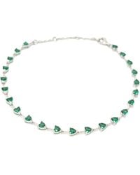 Harfi - Emerald May Birthstone Heart Tennis Bracelet - Lyst