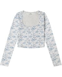 Cloud Haven - Long Sleeve Toile Square Neck Tee - Lyst