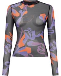 Khéla the Label - Tainted Flower Mesh Top In - Lyst