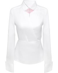 Madebyza - Structured Wrap Shirt With Handcrafted Needlework Collar Detail - Lyst