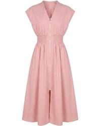 Modenaire - Zip Front Midi Dress Refined Silhouette - Lyst