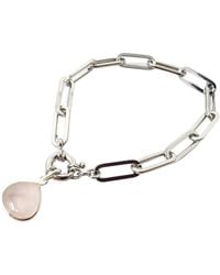 Harfi - Sterling Rose Quartz October Birthstone Crystal Bracelet - Lyst