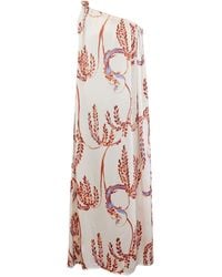 Traffic People - Neutrals Birds Of A Feather Cream And Print Sunset Dress - Lyst