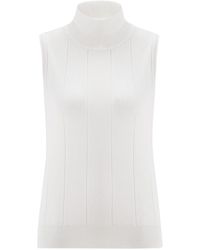 Peraluna - Slim Fit Sleeveless Turtle-Neck Blouse - Lyst