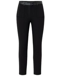 Conquista - Mid Rise Pleather Detail Jeggings - Lyst