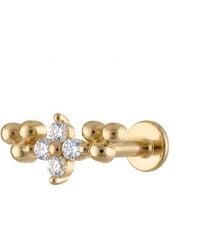 Zahav Jewelry - 14K Solid 18G 8Mm Flower Marquise Round Cz Flat Back Stud - Lyst