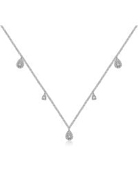 Genevieve Collection - 18K Drop Shape Diamond Necklace Choker - Lyst