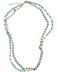 Farra - Amazonite With Flower Chain Double Layers Necklace - Lyst