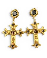 Vstyle - Sacred Rose Cross Earrings - Lyst