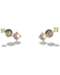Onia - Rose Quartz, Peridot & Moonstone Tri-Studs - Lyst