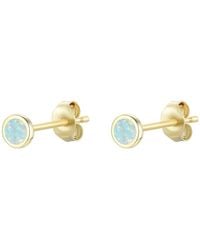 KAMARIA - Mini Round Opal Stud Earrings - Lyst