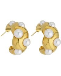 LINYA JEWELLERY - Natural Pearl Hoop Earring - Lyst