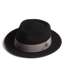 Dasmarca Hats - James Carbon Milange Felt Wide Brim Wool Felt Fedora Hat - Lyst