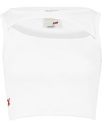 Pcfg - Neutrals Free Heaven Rib Crop Tank Top - Lyst