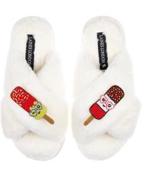 Laines London - Neutrals Classic Laines Slippers With Cute Ice Lolly Brooches - Lyst