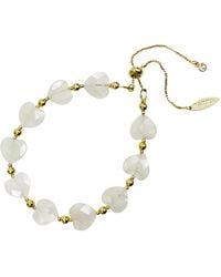 Farra - Heart Shaped Moonstone Adjustable Bracelet - Lyst