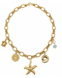 Lalinde - Golden Coast Charm Necklace - Lyst