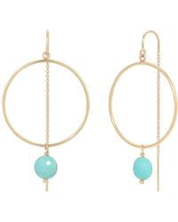 Heather Hawkins Jewelry - Coin Gemstone Hoop Threader Earrings - Lyst