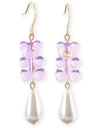 By Chavelli - Gummy Bear Pearl Drop Dangly Earrings - Lyst
