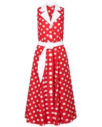 Deer You - Adelaide Alluring Midi Dress With Red & White Polka Dots - Lyst