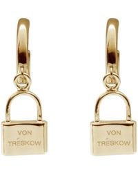 Von Treskow - Huggie Hoop Earrings With Vt Lock - Lyst