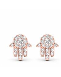 Artisan - Rose 18K Rose Diamond Hamsa Hand Stud Earrings - Lyst