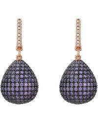 LÁTELITA London - Valerie Pear Drop Gemstone Earrings Rosegold Purple Amethyst Cz - Lyst