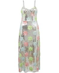 Sour Figs - Metallic Flower Embellished Sequin Dress - Lyst
