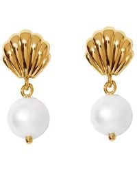 Nazzar - Shell Pearl Dangle Earring - Lyst