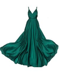 Angelika Jozefczyk - Satin Long Dress Emerald - Lyst