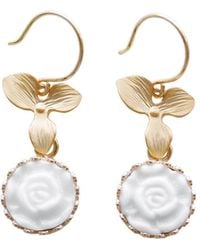 POPORCELAIN - Mini Porcelain Moonlight Rose Drop Earrings - Lyst