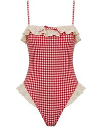 Montce - Micro Gingham Jacelyn Ruffle One-Piece - Lyst