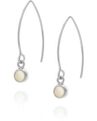 Nellou Jewellery - Ethiopian Opal Gem Dot Arc Earrings - Lyst