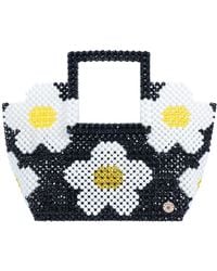 Tillie Beads - Daisy Square Handle Tote Bead Bag - Lyst