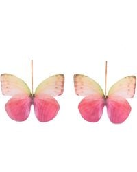 Oana Savu - Blush Rose Silk Butterfly Earrings Butterfly Fairy Wings - Lyst