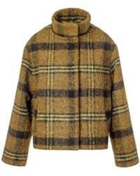 Jana Coshè - Checked Alpaca & Mohair Coat With Sculptural High Collar - Lyst