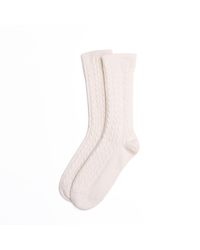 Voya - Cable Cashmere Socks - Lyst