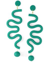 By Chavelli - Tube Squiggles Dangly Statement Earrings - Lyst