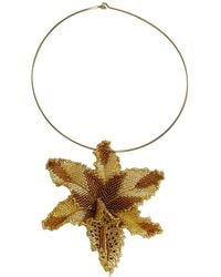 Iliana Arrazola - Orchid Choker, And Bronze, Glass Beads, Beaded Jewelry - Lyst